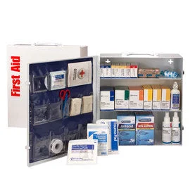 Acme-United Corporation White Metal Portable Or Wall Mount 100 Person First Aid Cabinet