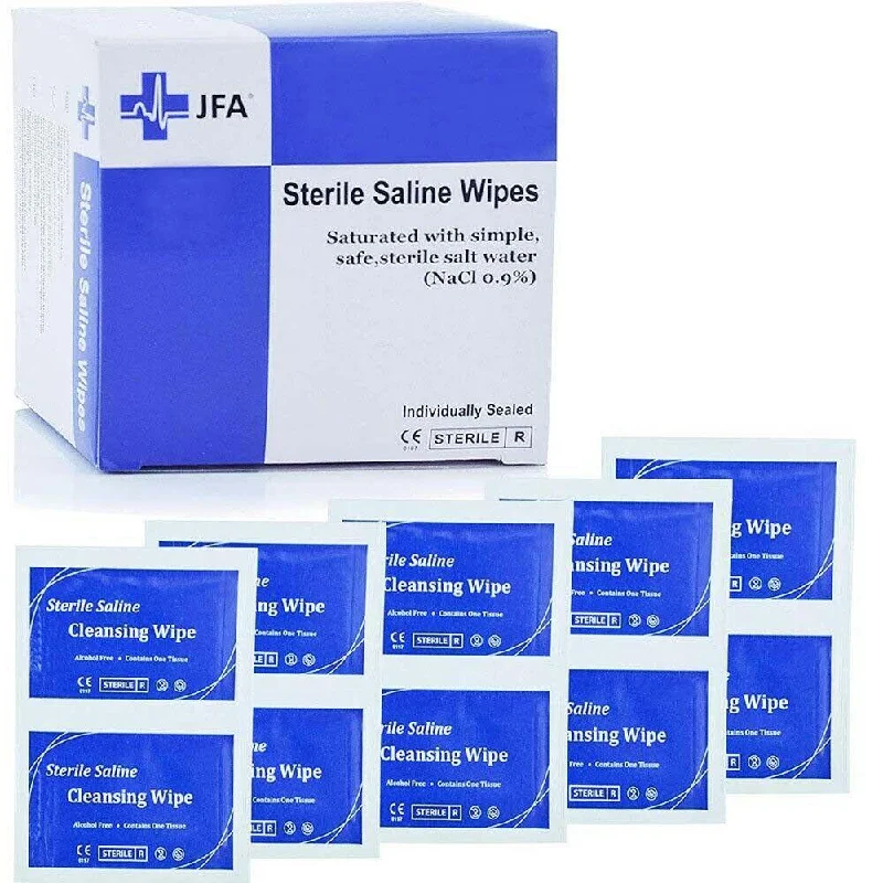 JFA Premium 0.9% NaCl Sterile Saline Wipes x 100