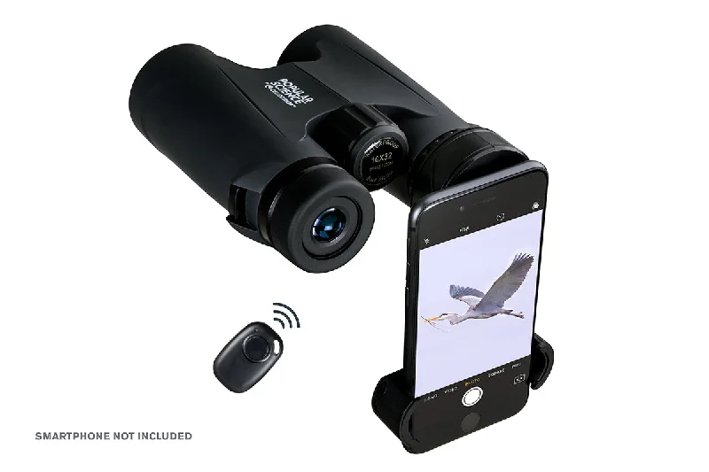 Popular Science by Celestron Outland X 10x32mm Roof Binocular with Smartphone Adapter and Bluetooth remote