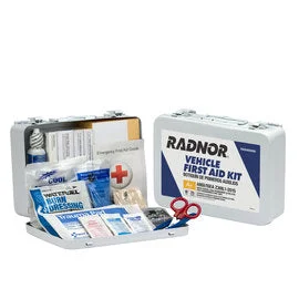 RADNOR™ White Metal Portable Or Wall Mount 25 Person First Aid Kit