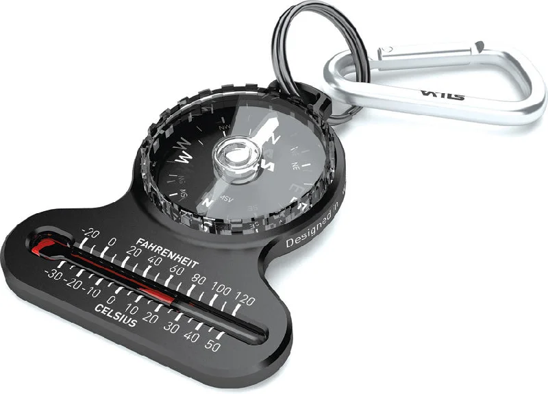 Silva Black Keychain Pocket Compass w/ Thermometer 544936